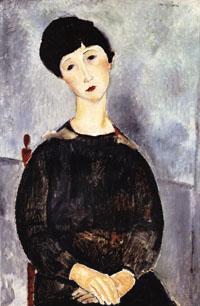 Amedeo Modigliani Yound Seated Girl With Brown Hair